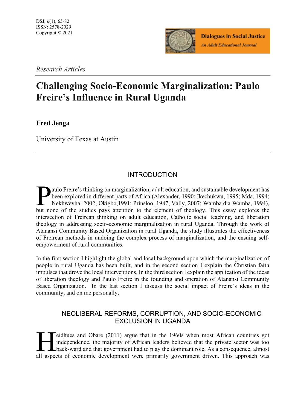 Paulo Freire's Influence in Rural Uganda