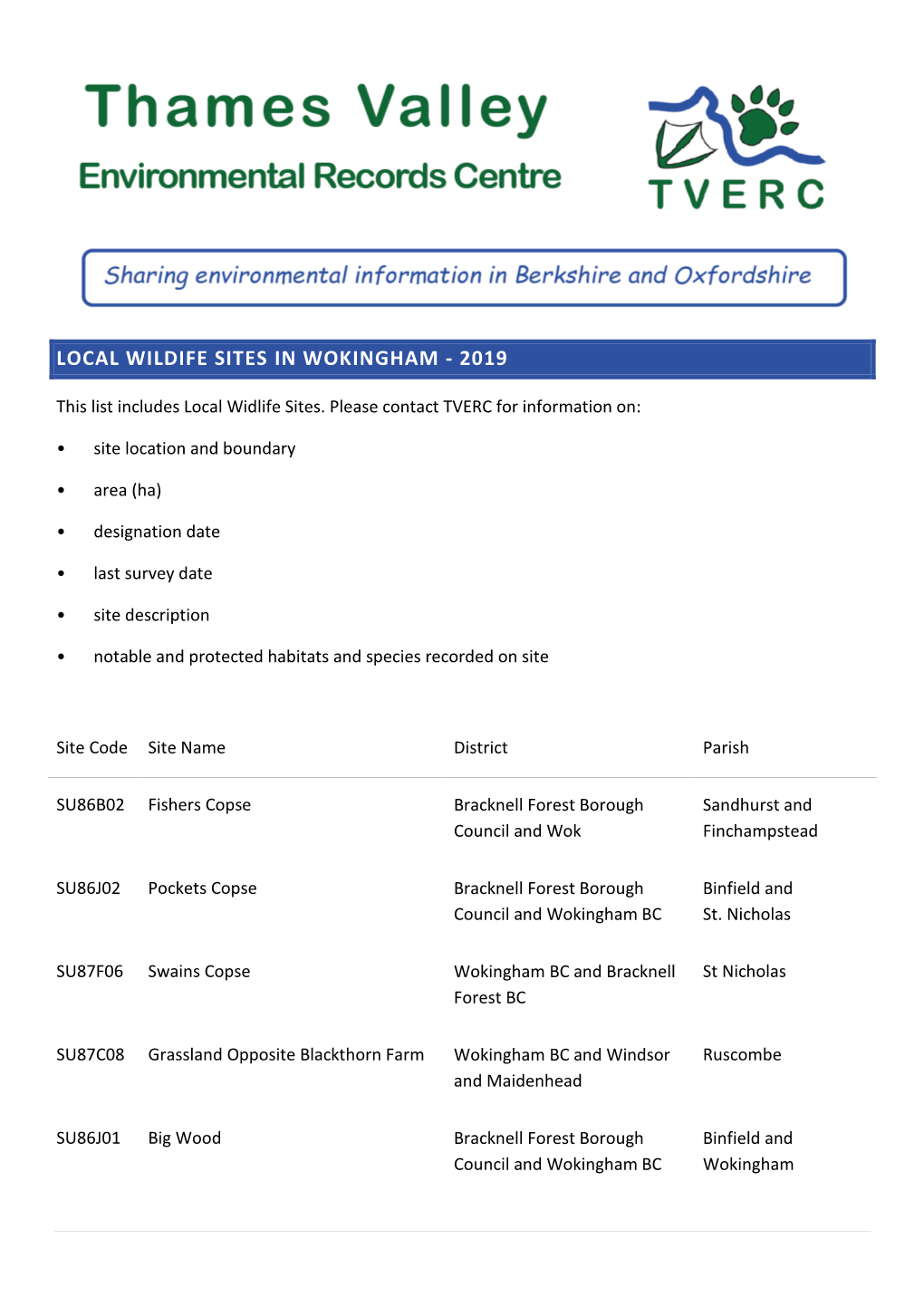 Wokingham Living List 2019