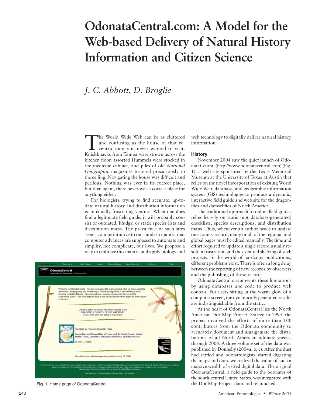 A Model for the Web-Based Delivery of Natural History Information and Citizen Science