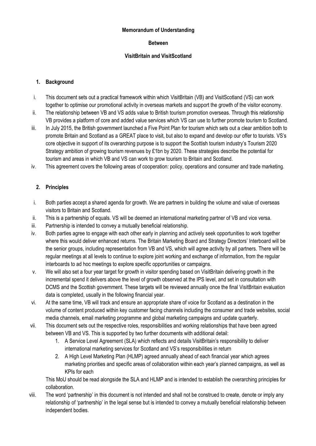 Memorandum of Understanding