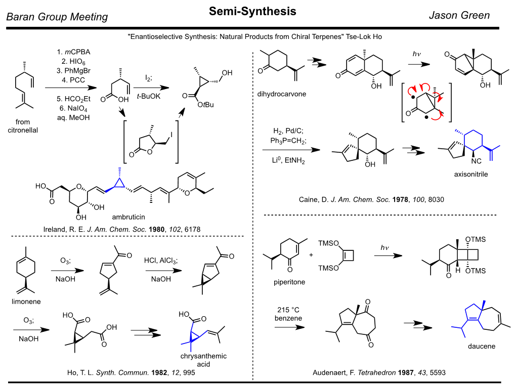 Semi-Synthesis Jason Green