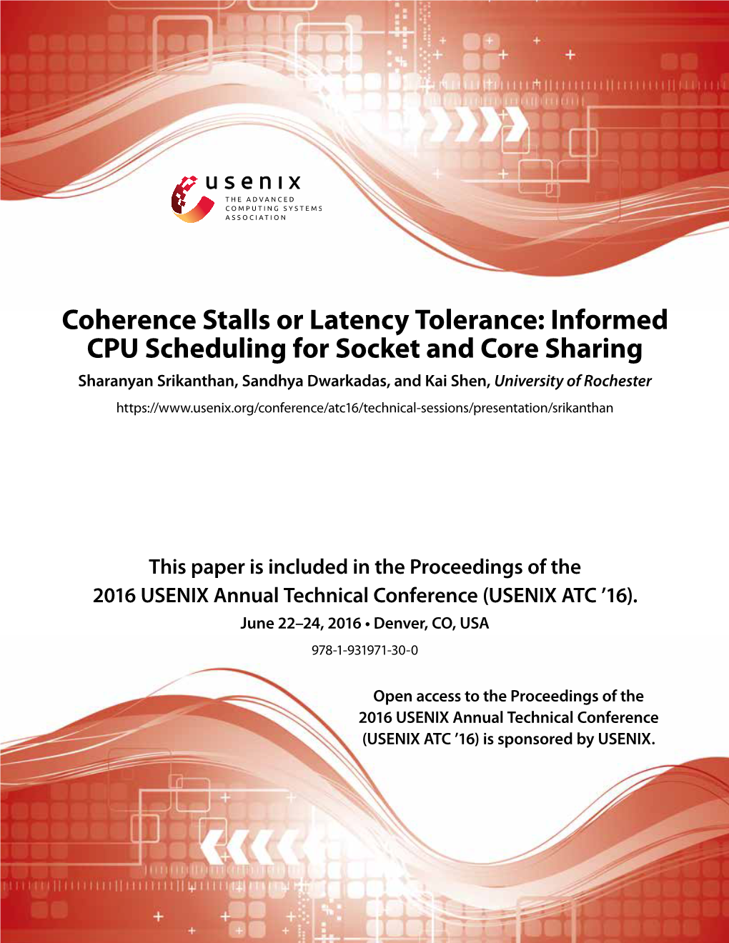 Coherence Stalls Or Latency Tolerance: Informed CPU Scheduling for Socket and Core Sharing