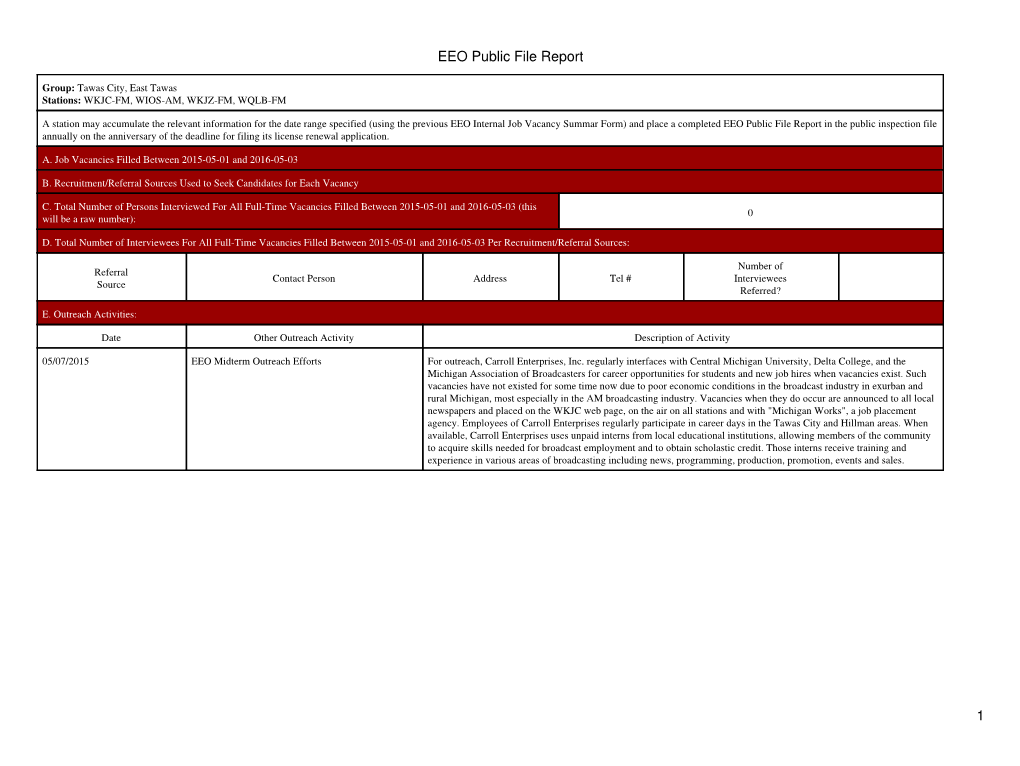 EEO Public File Report