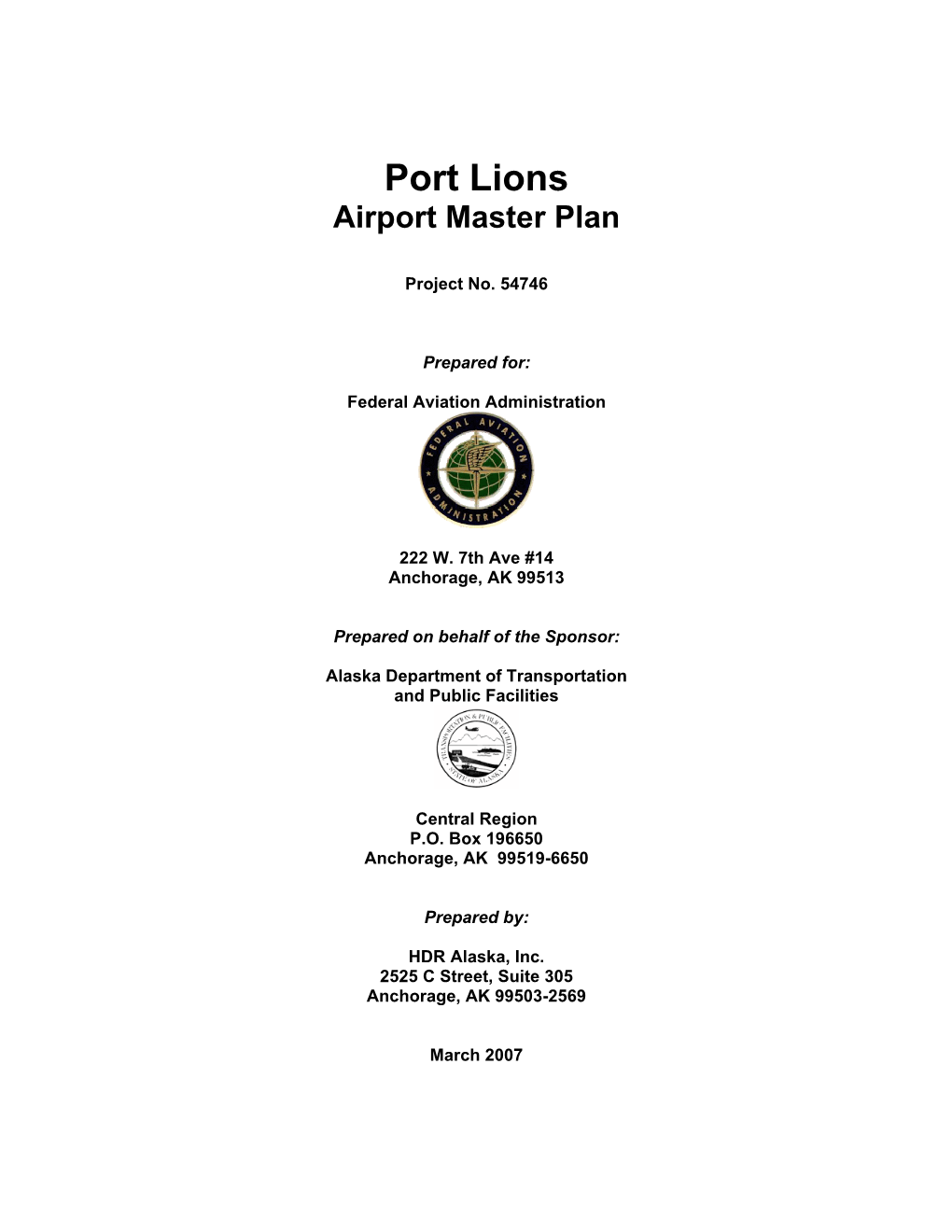 2007 Port Lions Airport Master Plan