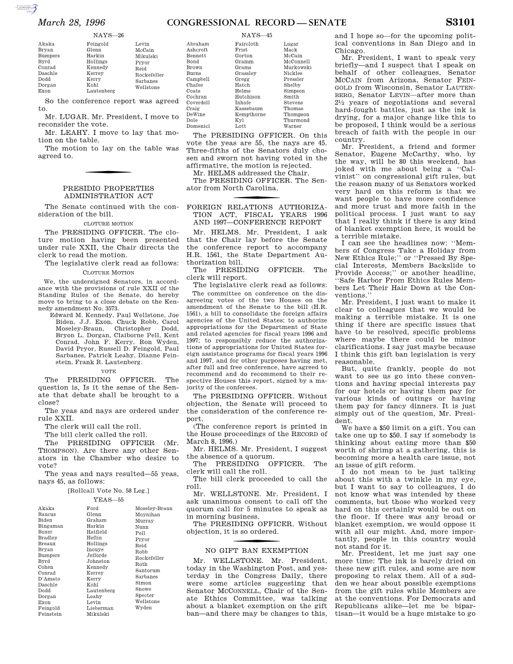 Congressional Record—Senate S3101