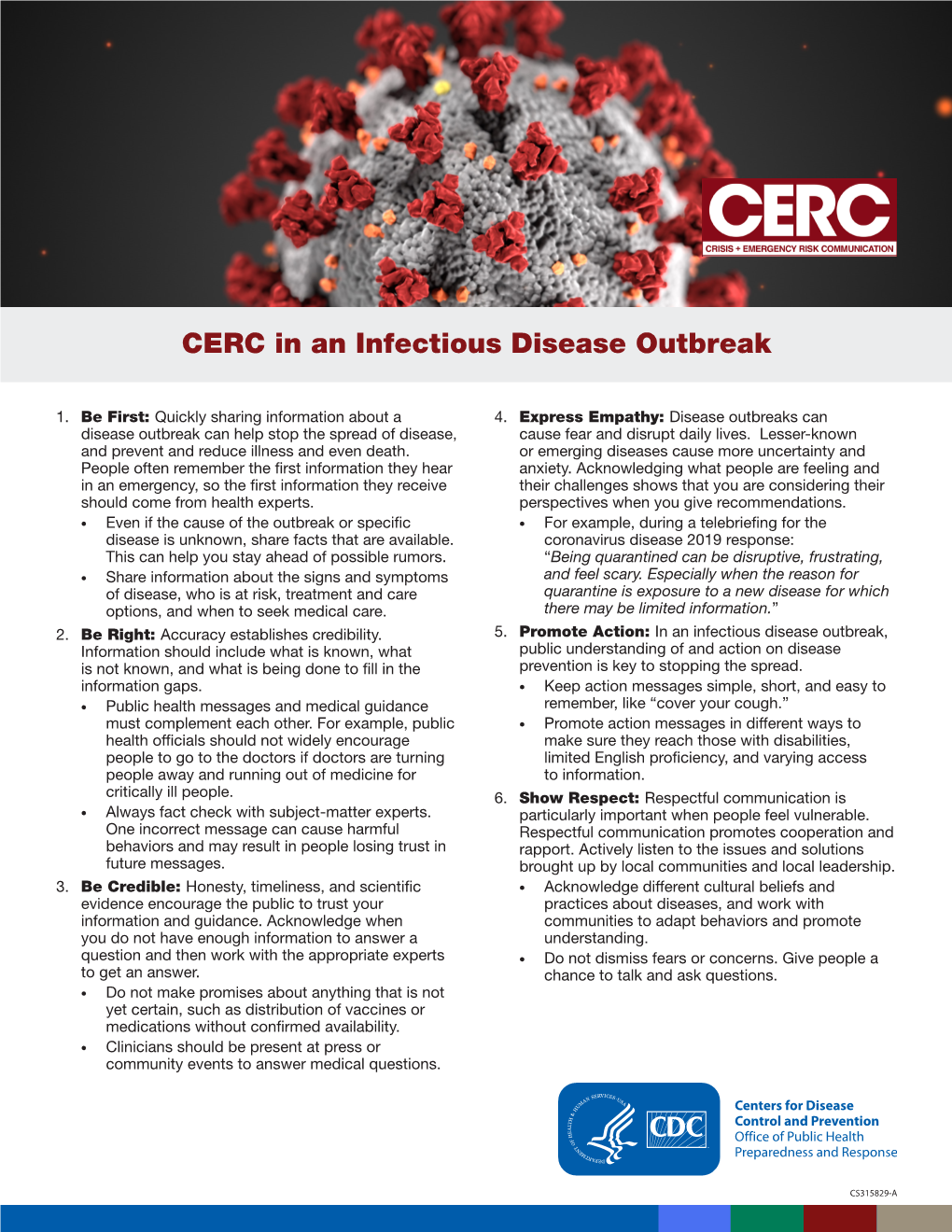 CERC in an Infectious Disease Outbreak