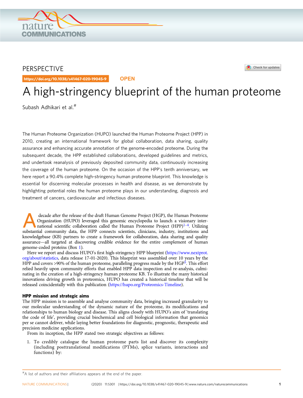 A High-Stringency Blueprint of the Human Proteome