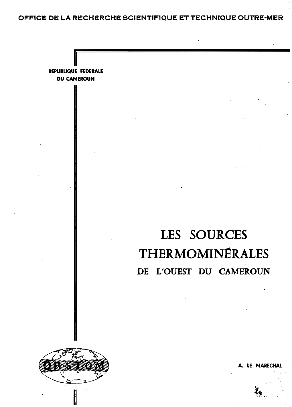 Les Sources Thermominérales De L'ouest Du Cameroun