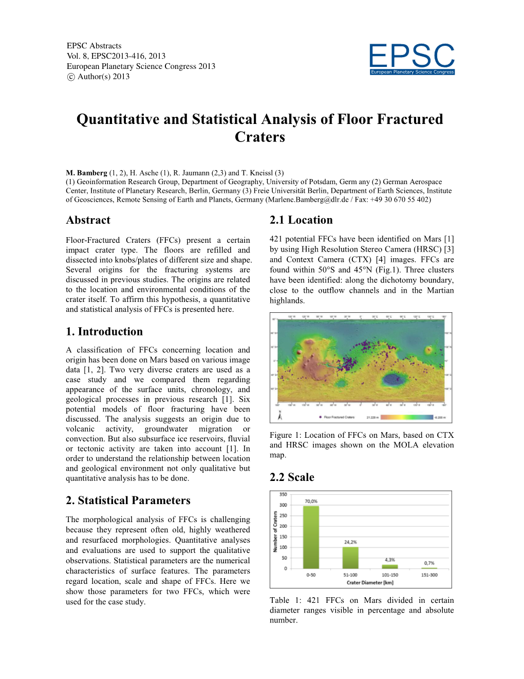 Quantitative and Statistical Analysis of Floor Fractured Craters