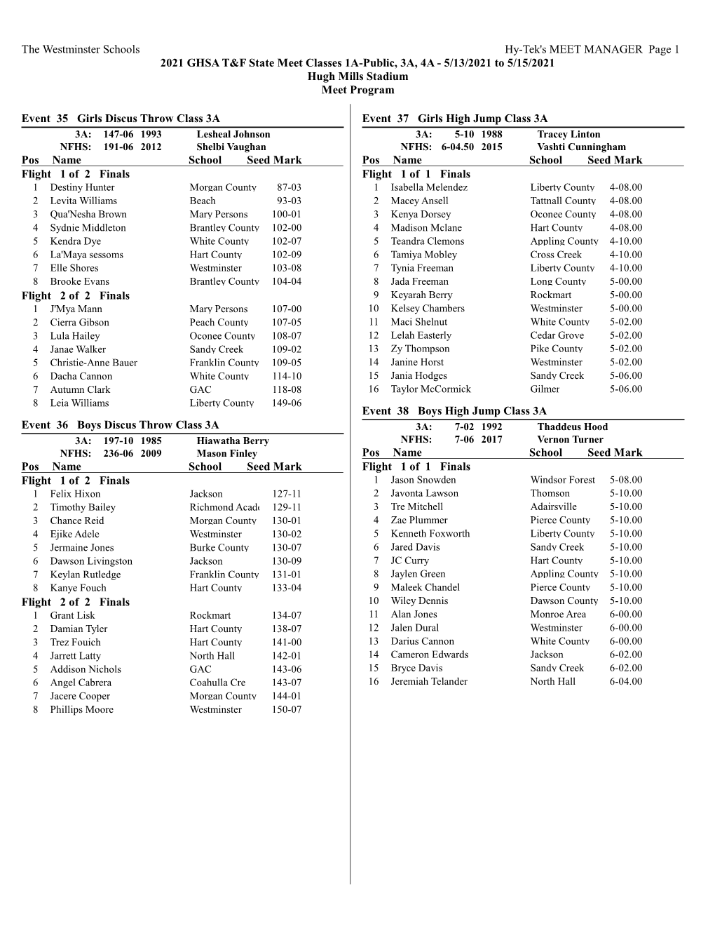 3A Meet Program