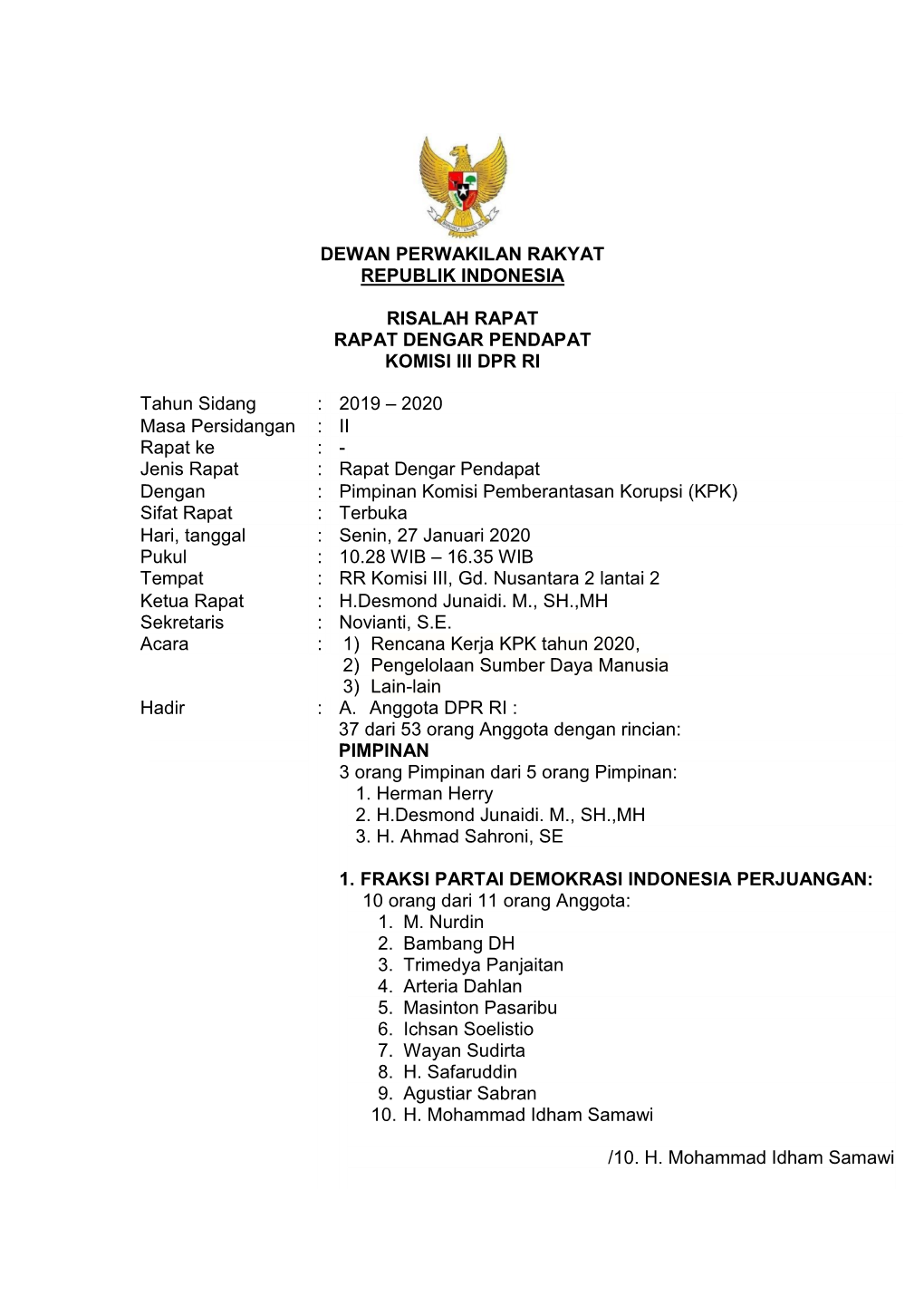 Dewan Perwakilan Rakyat Republik Indonesia