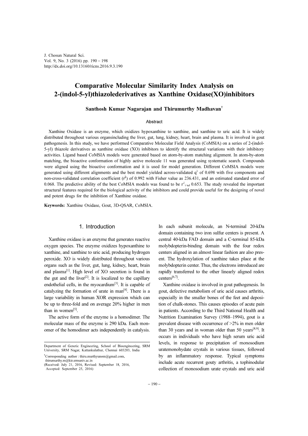 (Indol-5-Yl)Thiazolederivatives As Xanthine Oxidase(XO)Inhibitors