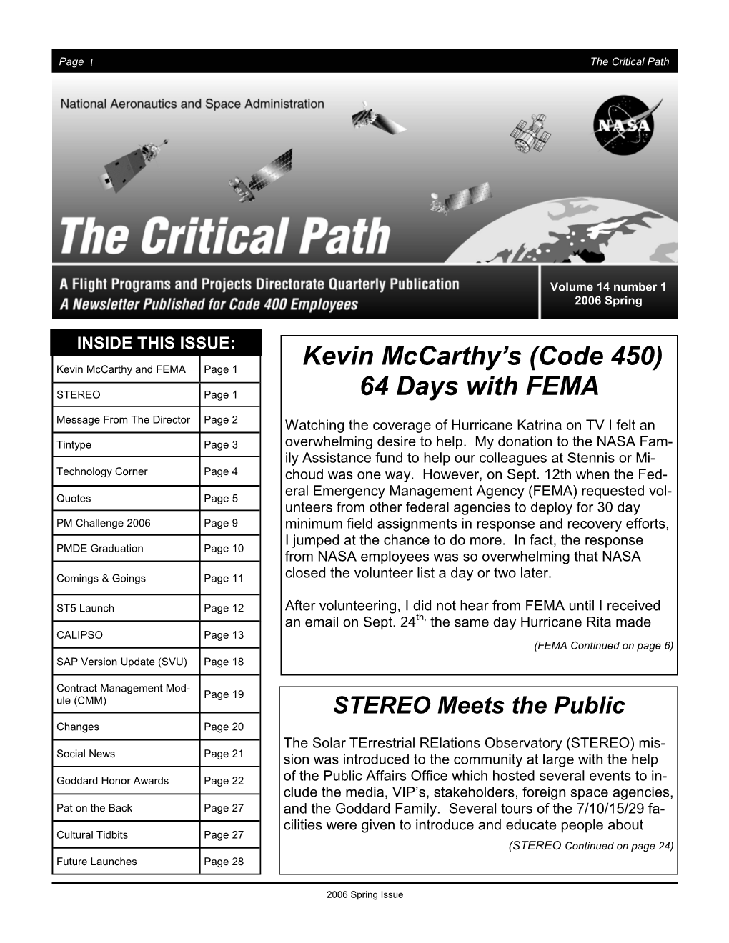 Kevin Mccarthy's (Code 450) 64 Days with FEMA