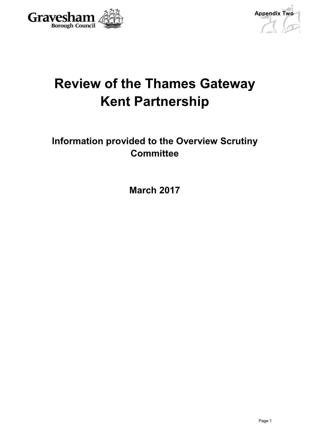 Review of the Thames Gateway Kent Partnership