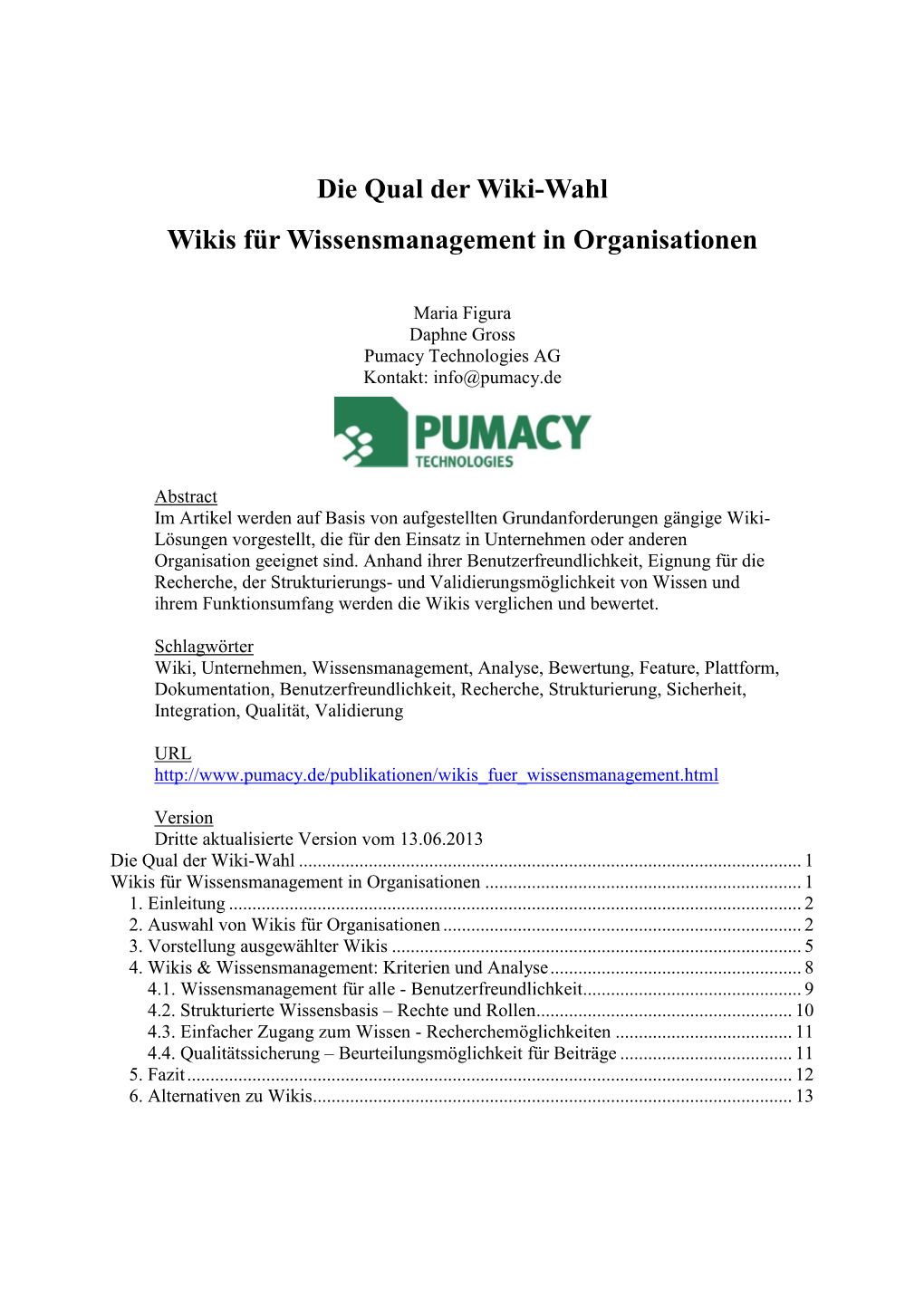 Wikis Für Wissensmanagement in Einer Organisation