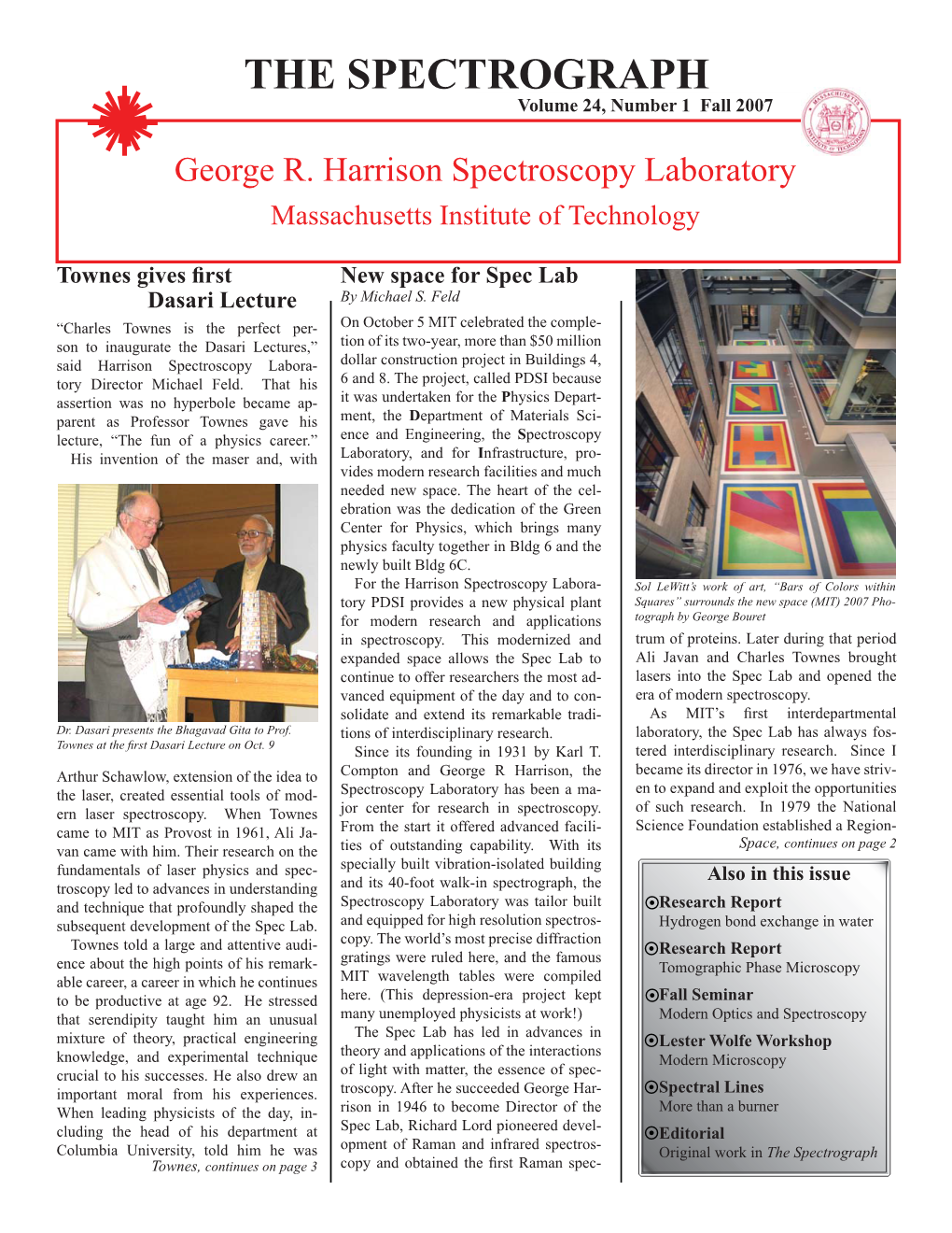 THE SPECTROGRAPH Volume 24, Number 1 Fall 2007