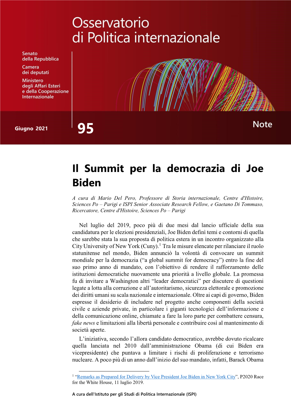 N. 95 Il Summit Per La Democrazia Di Joe Biden