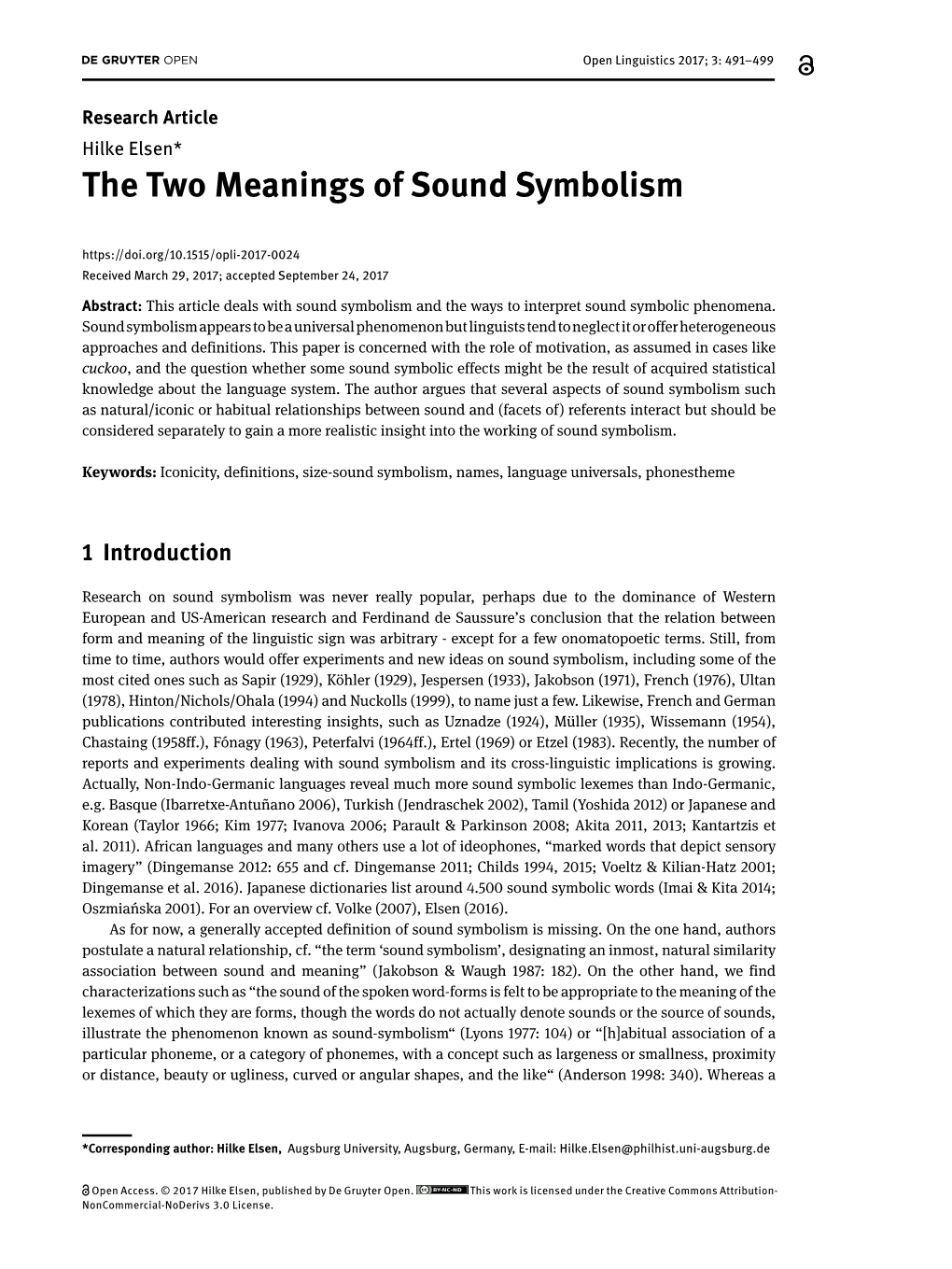 The Two Meanings of Sound Symbolism
