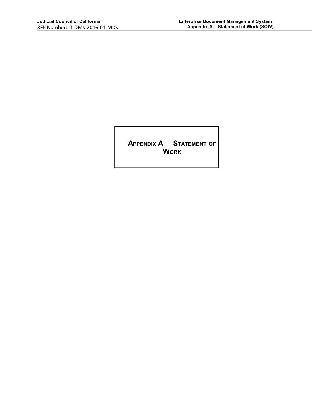 Enterprise Document Management System Appendix a Statement of Work (SOW)