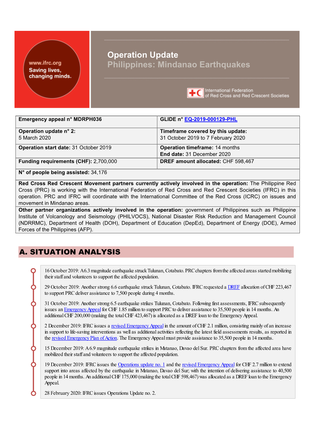 Operation Update Philippines: Mindanao Earthquakes