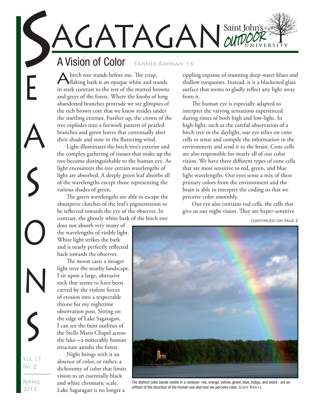 Spring 2014 Issue of Sagatagan Seasons