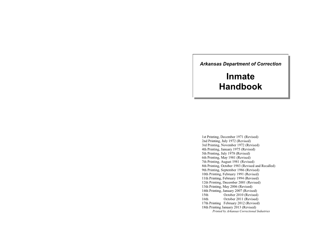 Inmate Handbook