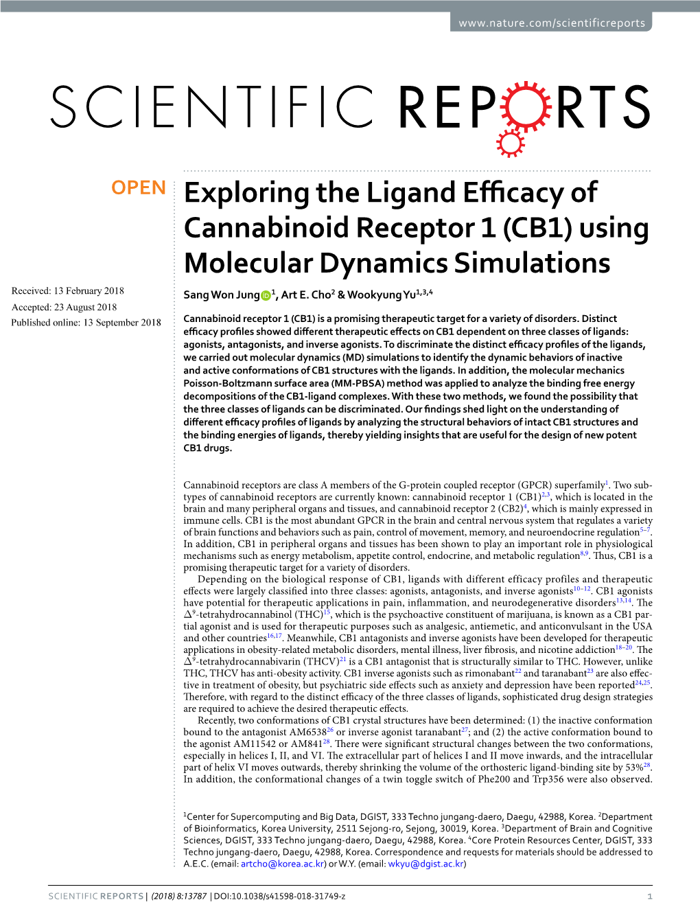 Exploring the Ligand Efficacy of Cannabinoid Receptor 1 (CB1)