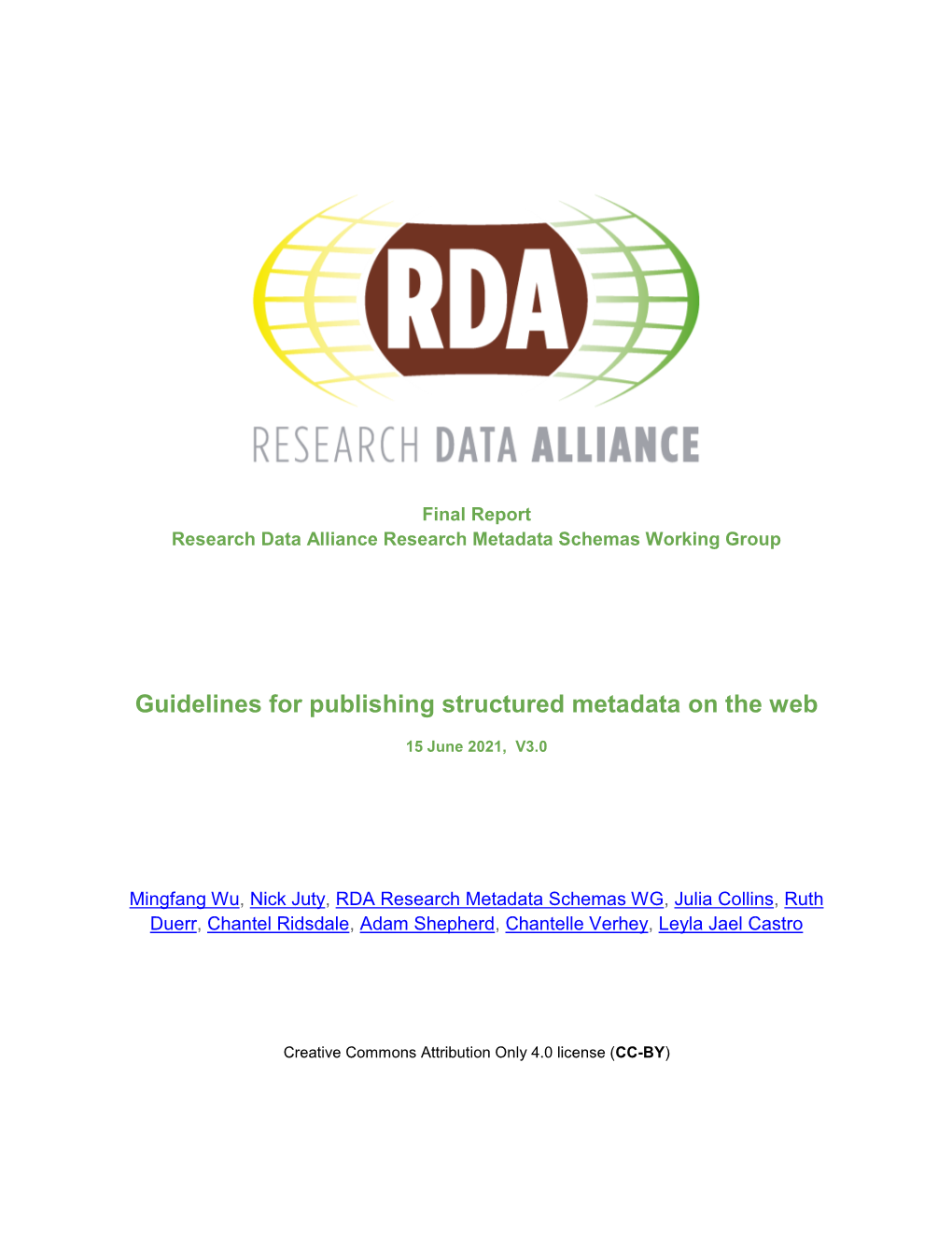 Guidelines for Publishing Structured Metadata on the Web