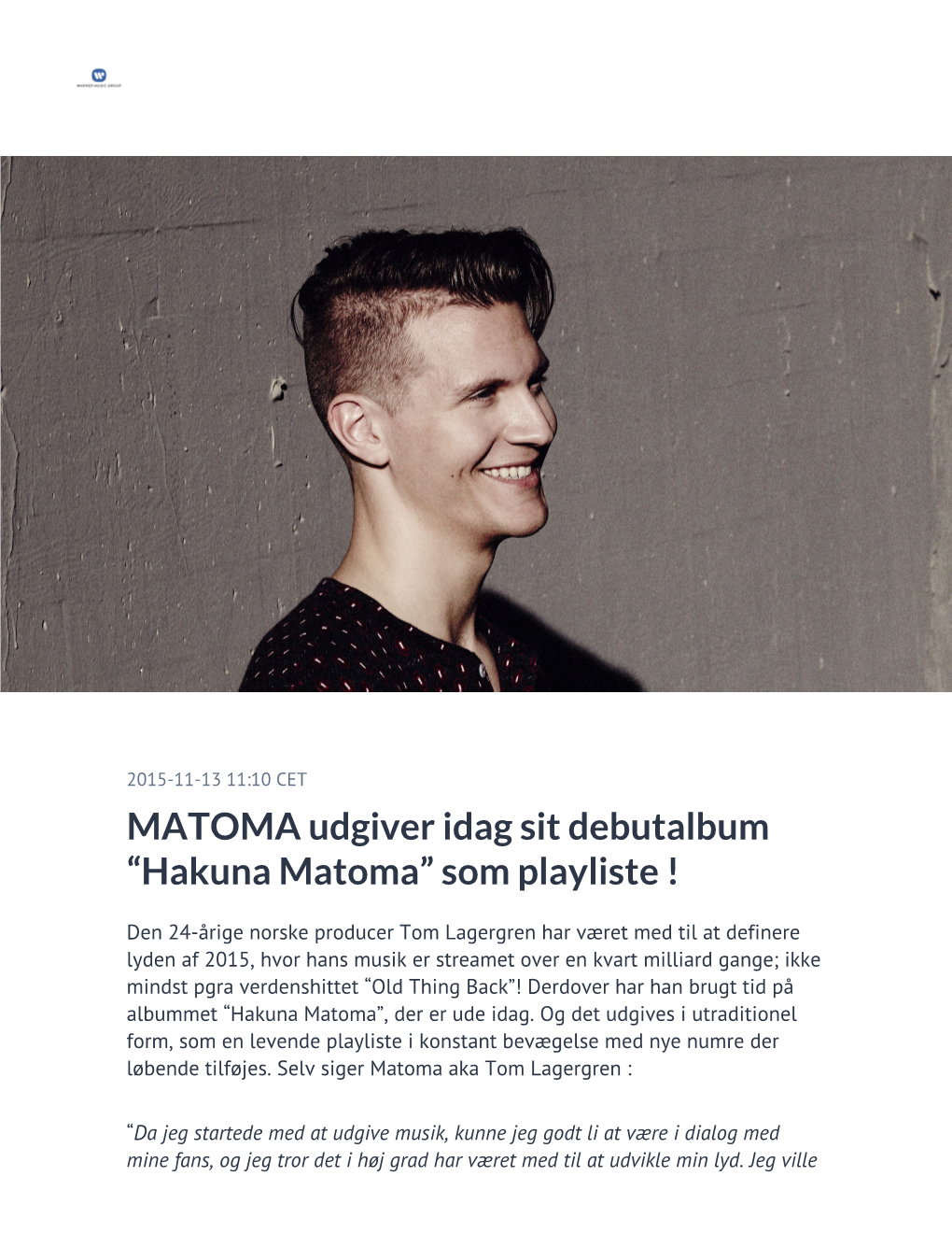 “Hakuna Matoma” Som Playliste !