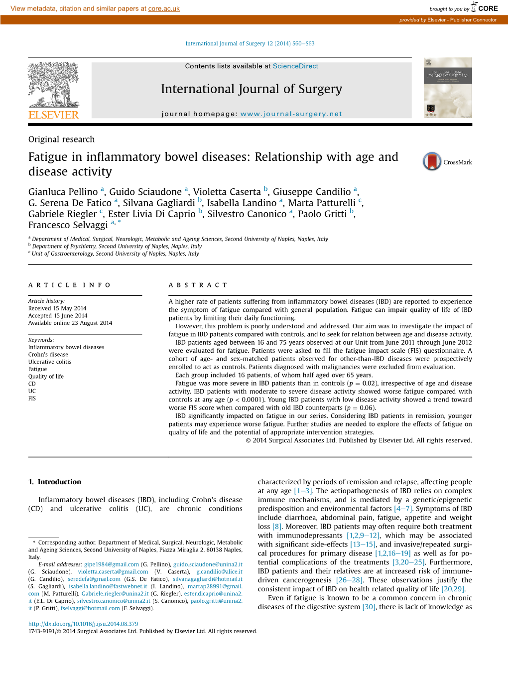 Fatigue in Inflammatory Bowel Diseases