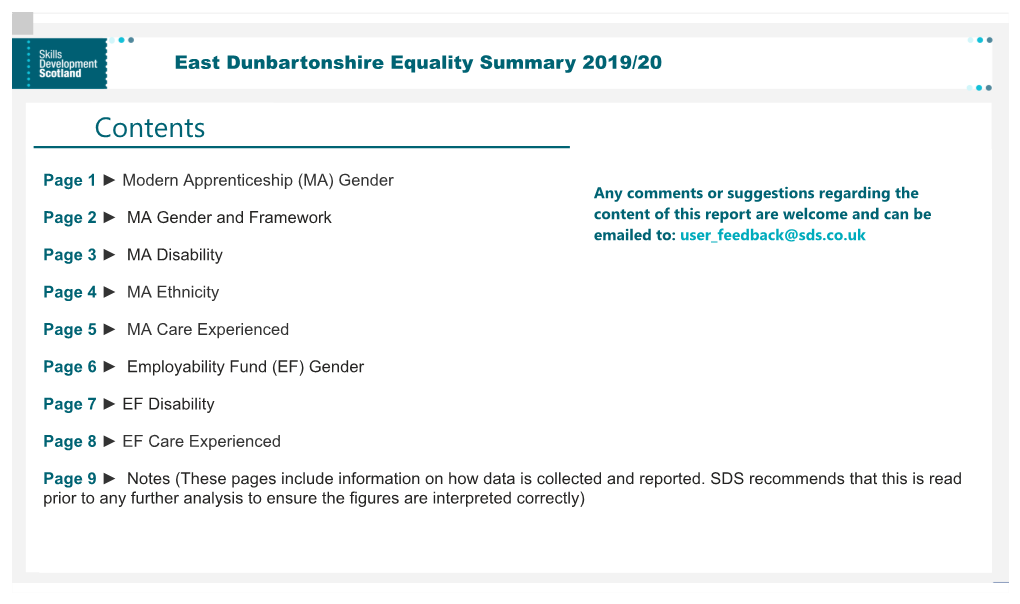 Equality Data in East Dunbartonshire in 2019