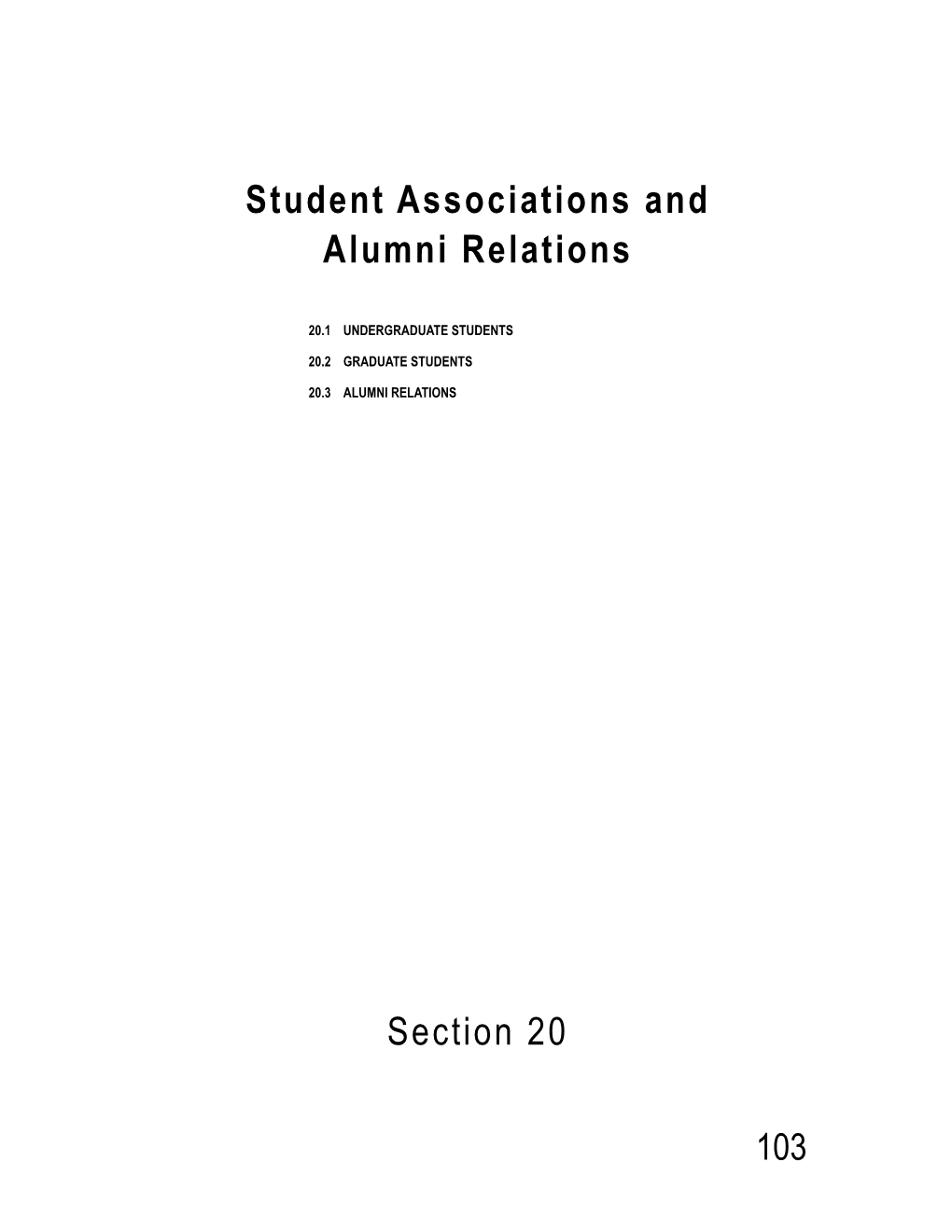 Student Associations and Alumni Relations
