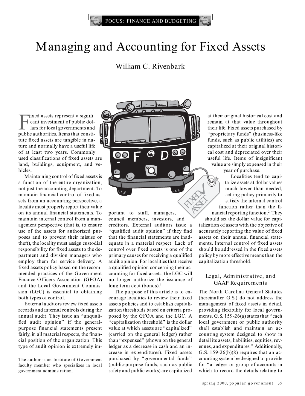 Managing and Accounting for Fixed Assets