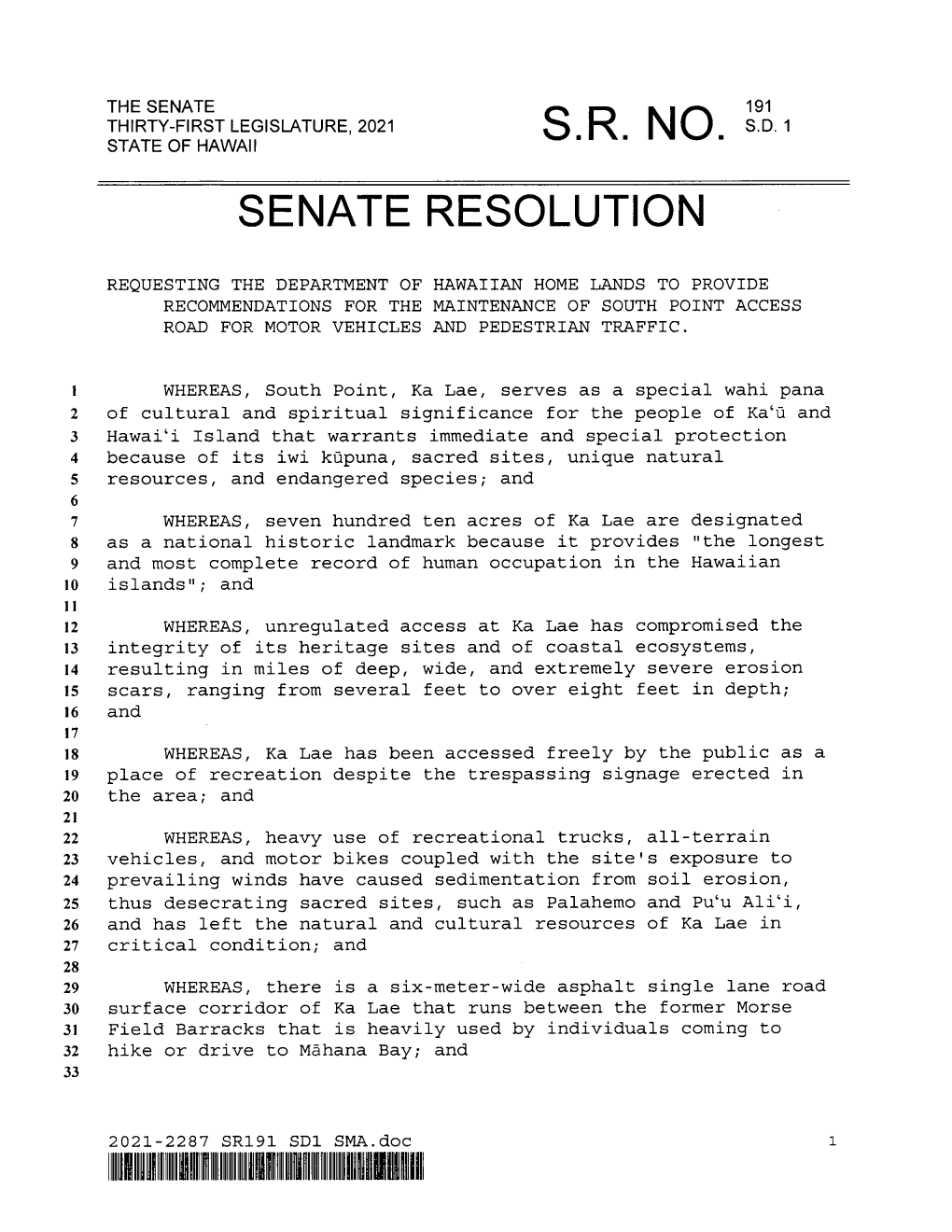 Senate Resolution