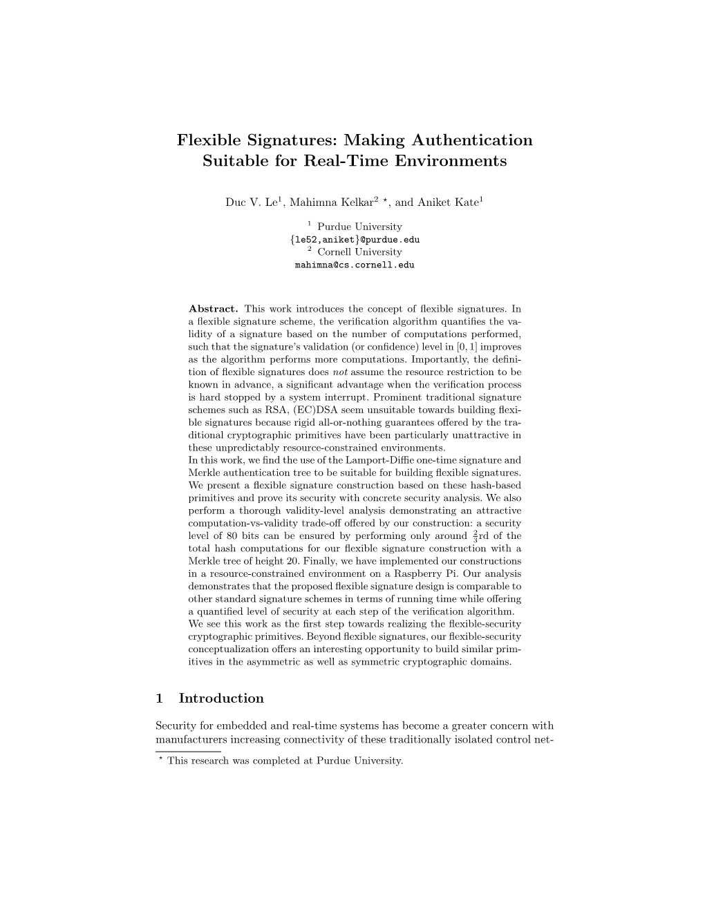 Flexible Signatures: Making Authentication Suitable for Real-Time Environments