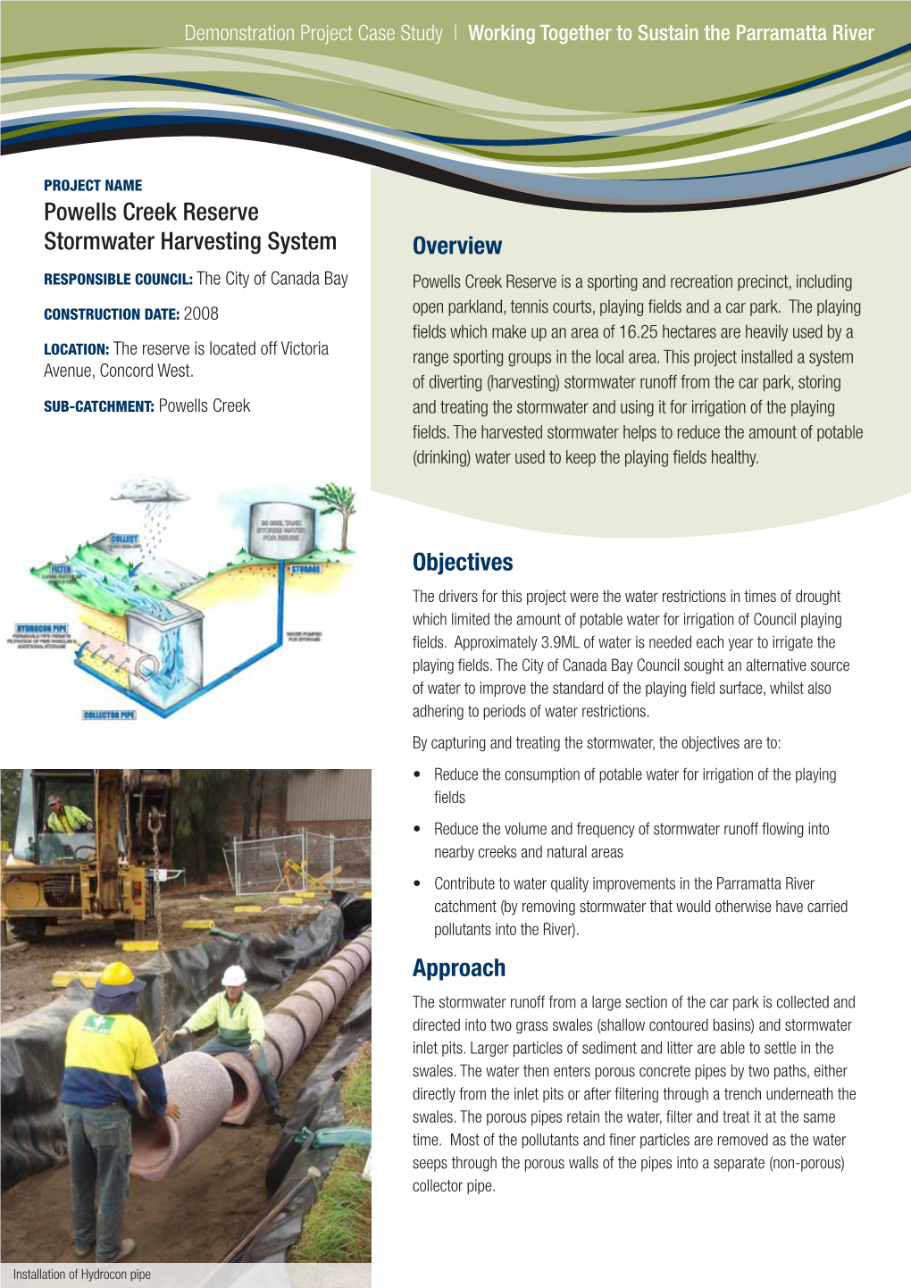 Powells Creek Reserve Stormwater Harvesting System