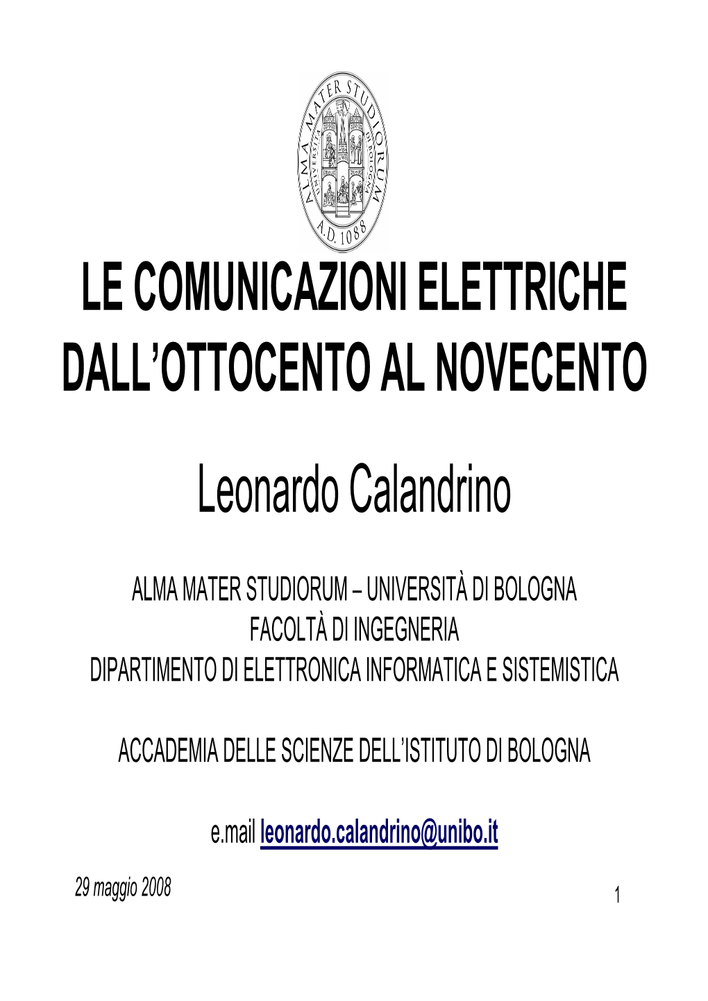 Le Comunicazioni Elettriche Dall'ottocento Al Novecento