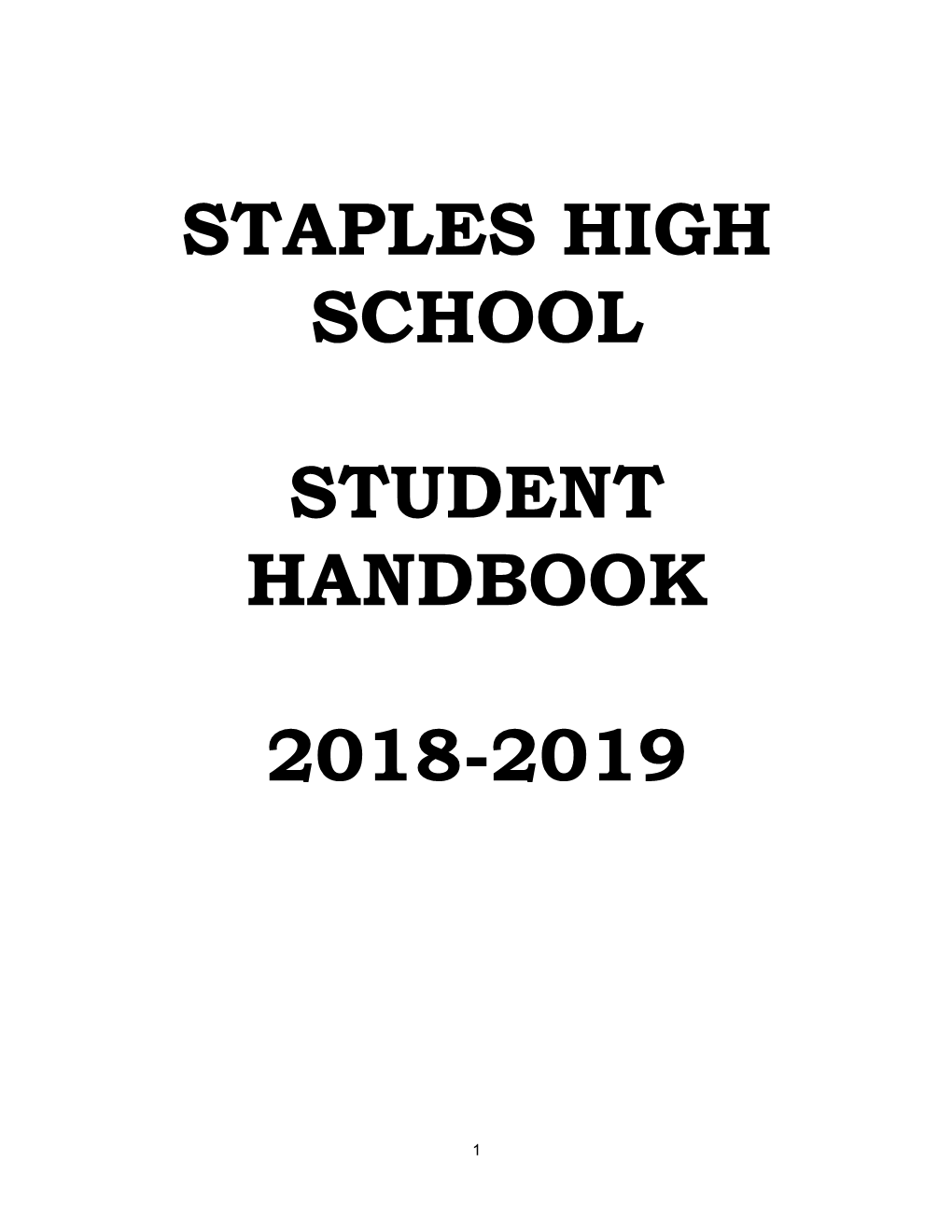 Staples High School Student Handbook 2018-2019