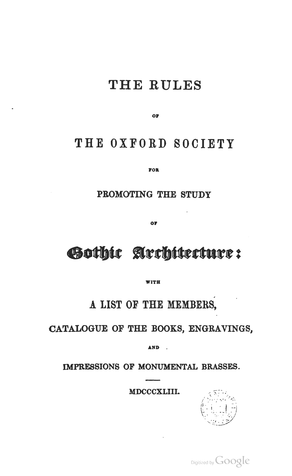 Proceedings of the Oxford Society for Promoting the Study of Gothic