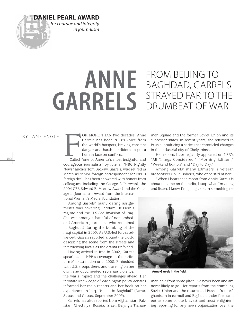 Anne Garrels in the Feld