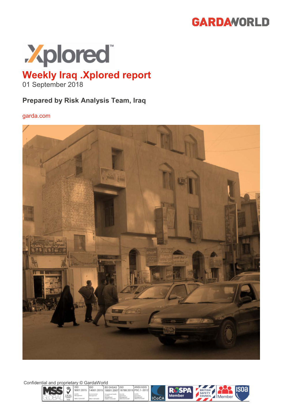 Weekly Iraq .Xplored Report 01 September 2018