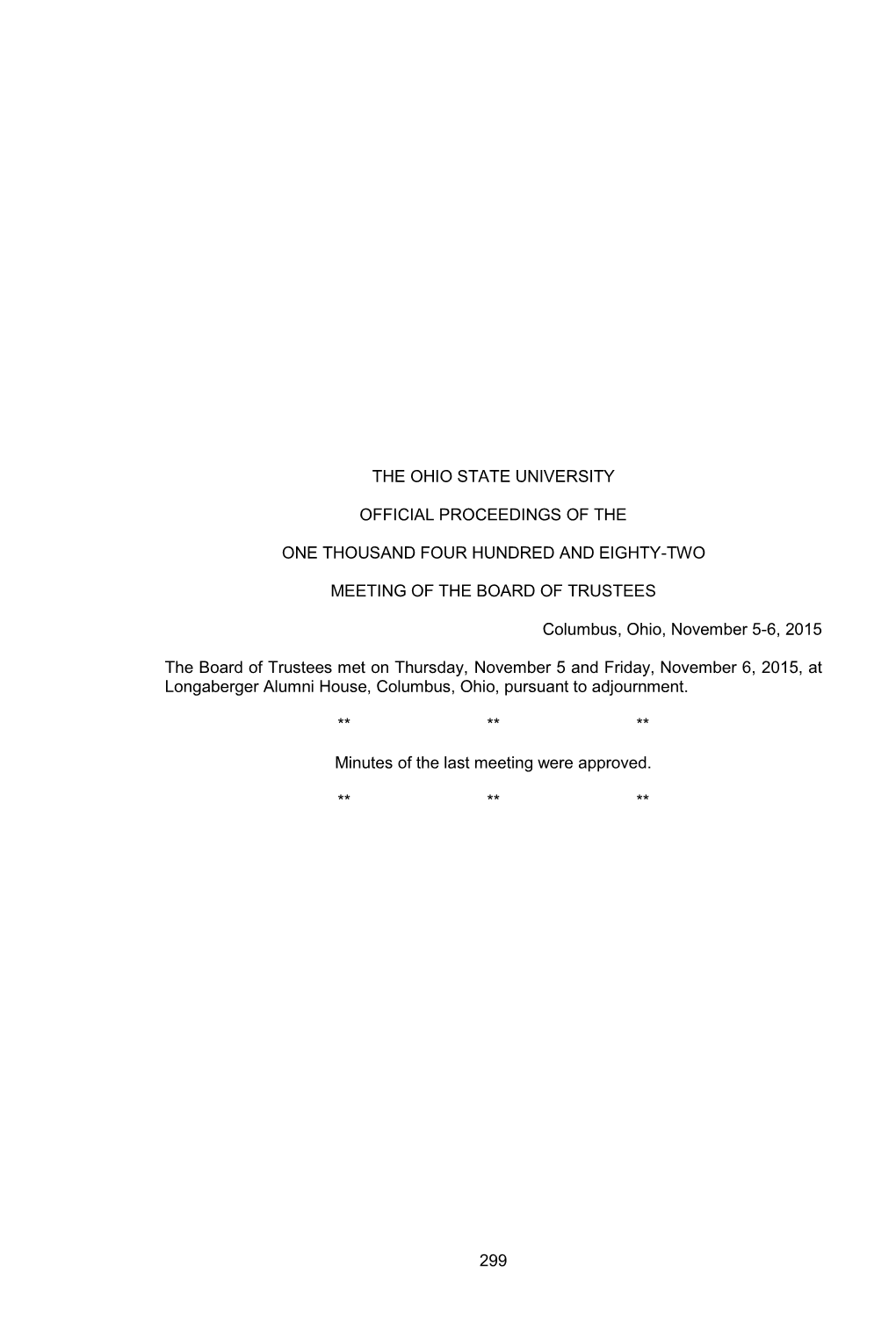 299 the Ohio State University Official Proceedings of The