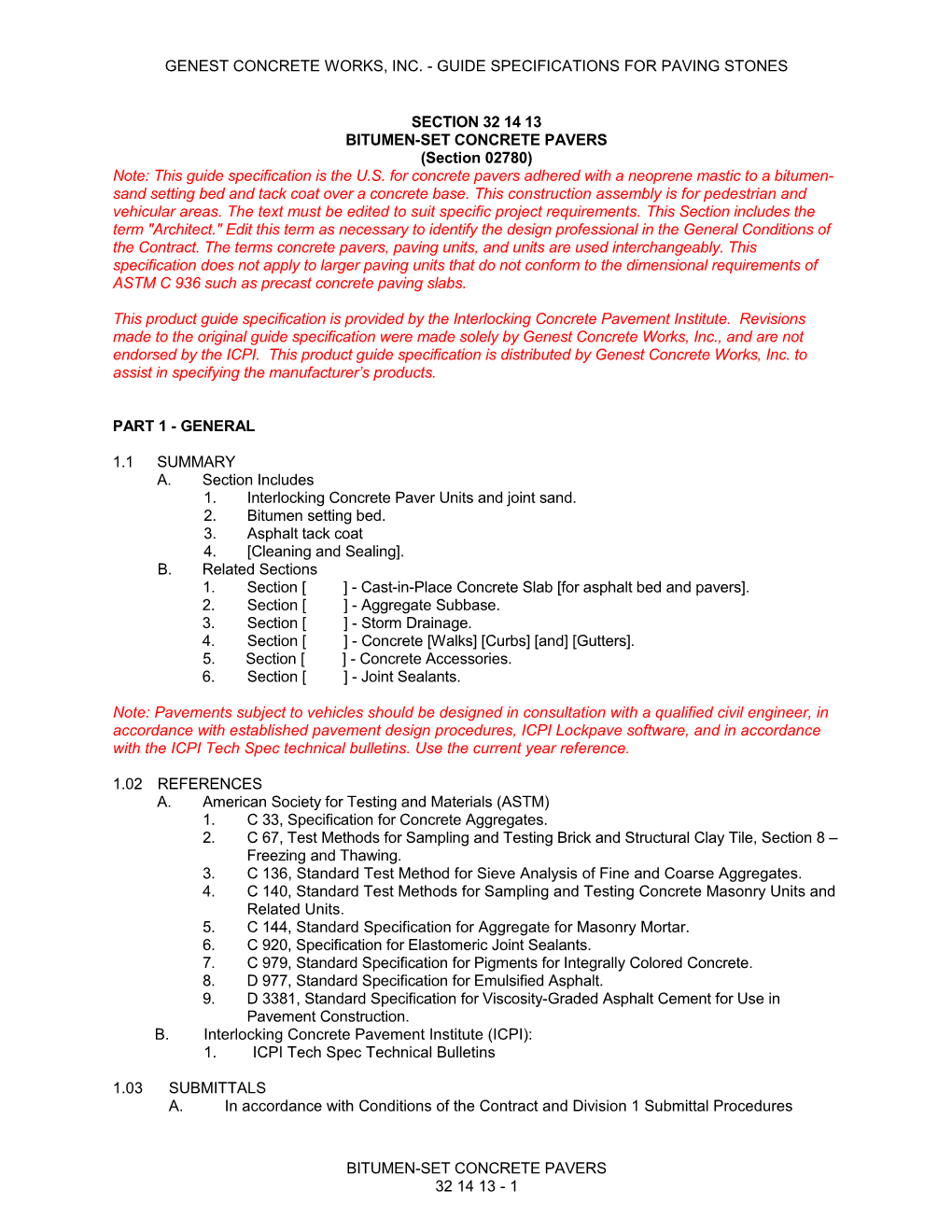 Quartzitec Master Specification - United States Version