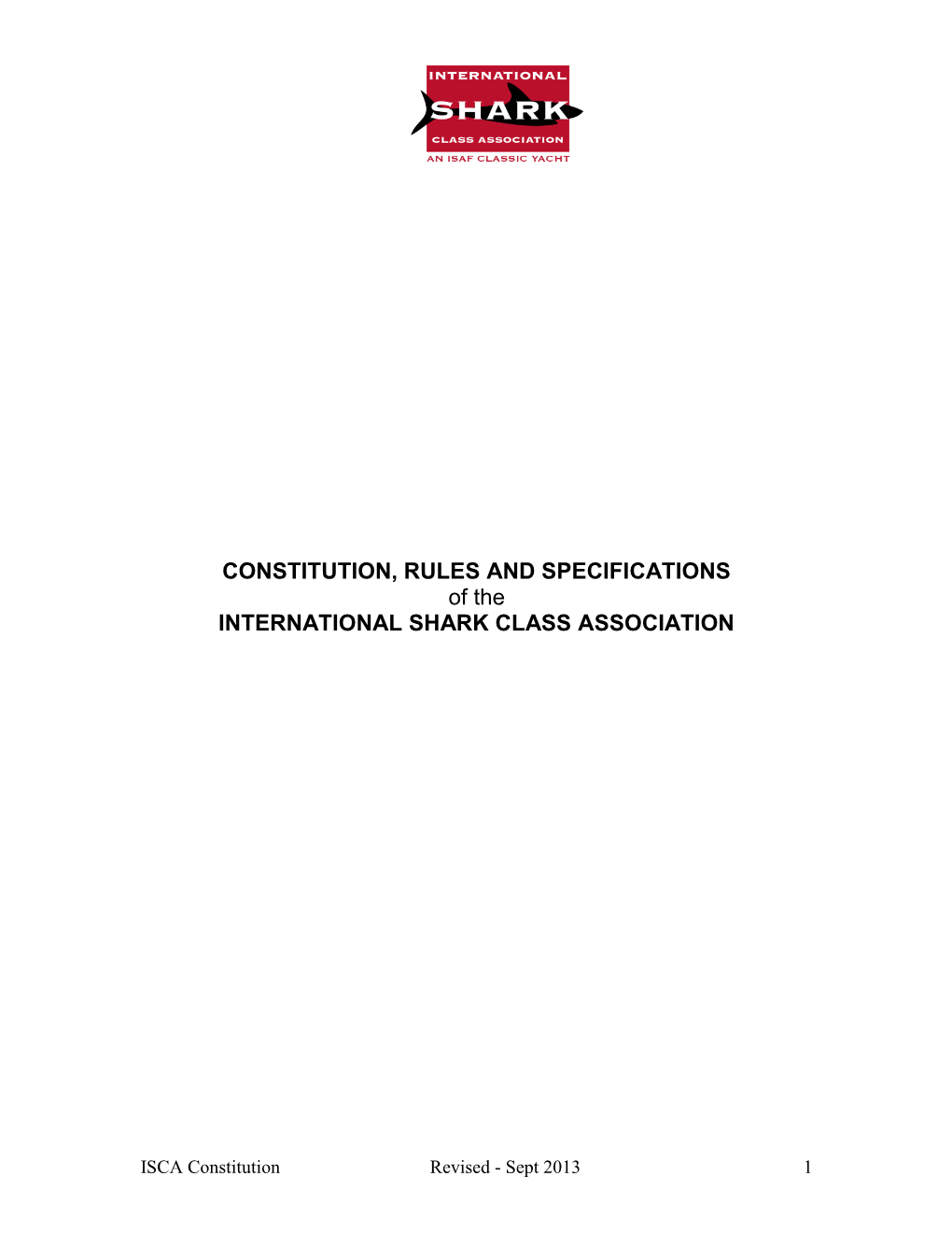 ISCA Constitution, Rules and Specifications