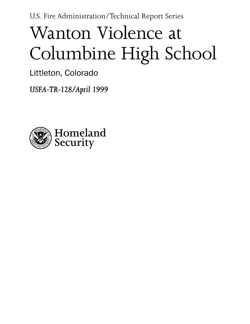 TR-128 Wanton Violence at Columbine High School