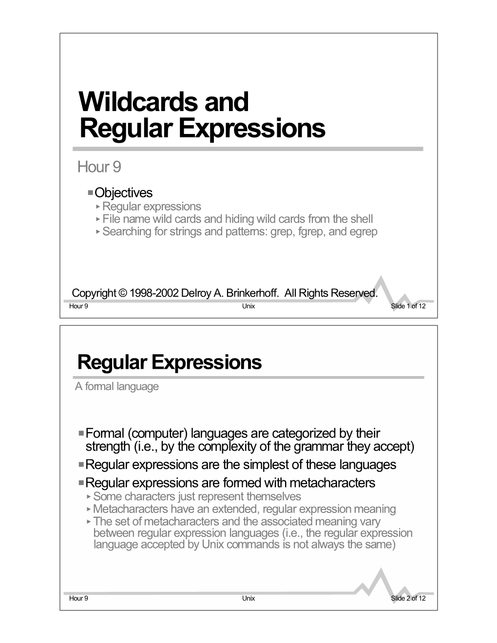 Wildcards and Regular Expressions.Shw