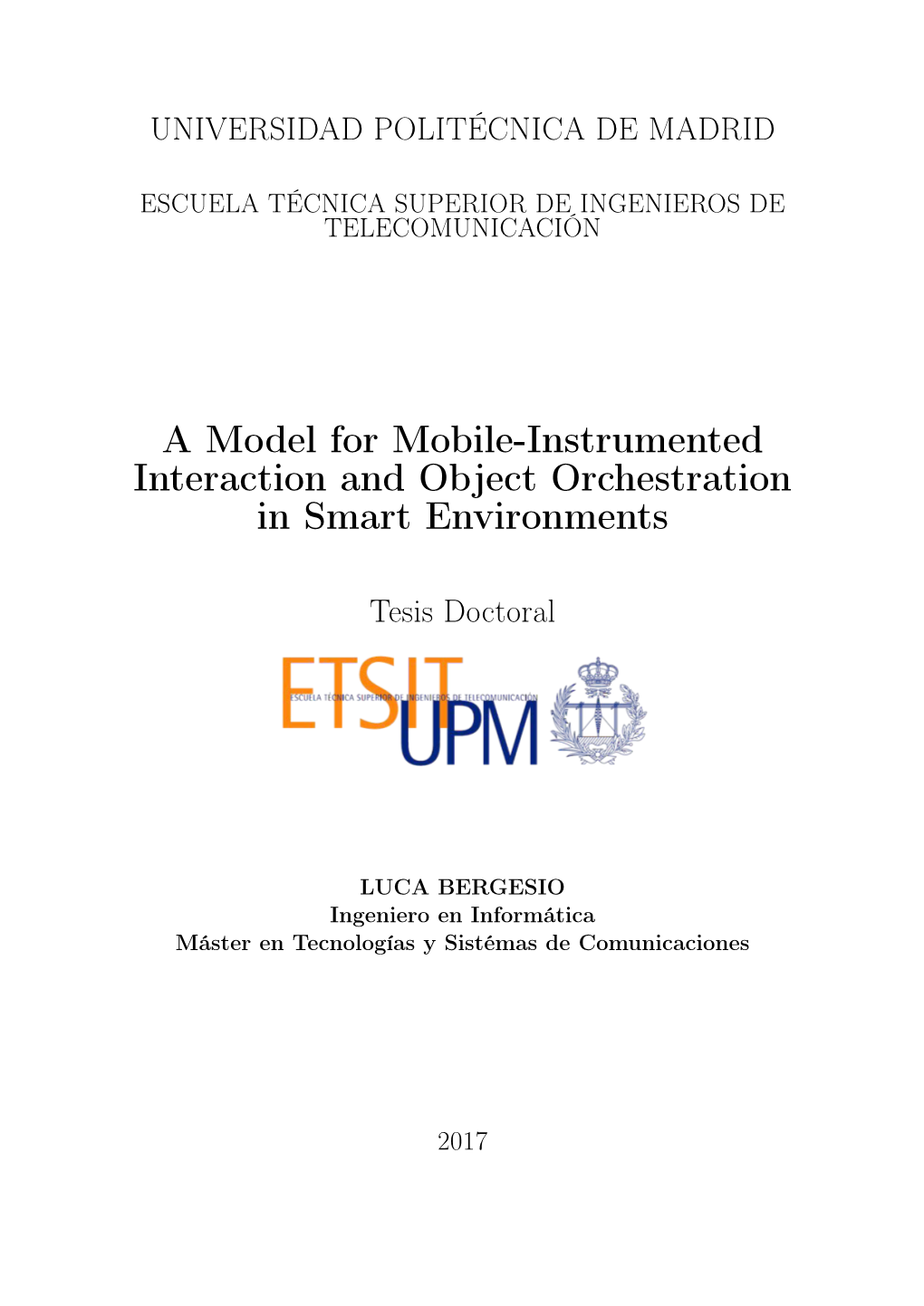 A Model for Mobile-Instrumented Interaction and Object Orchestration in Smart Environments