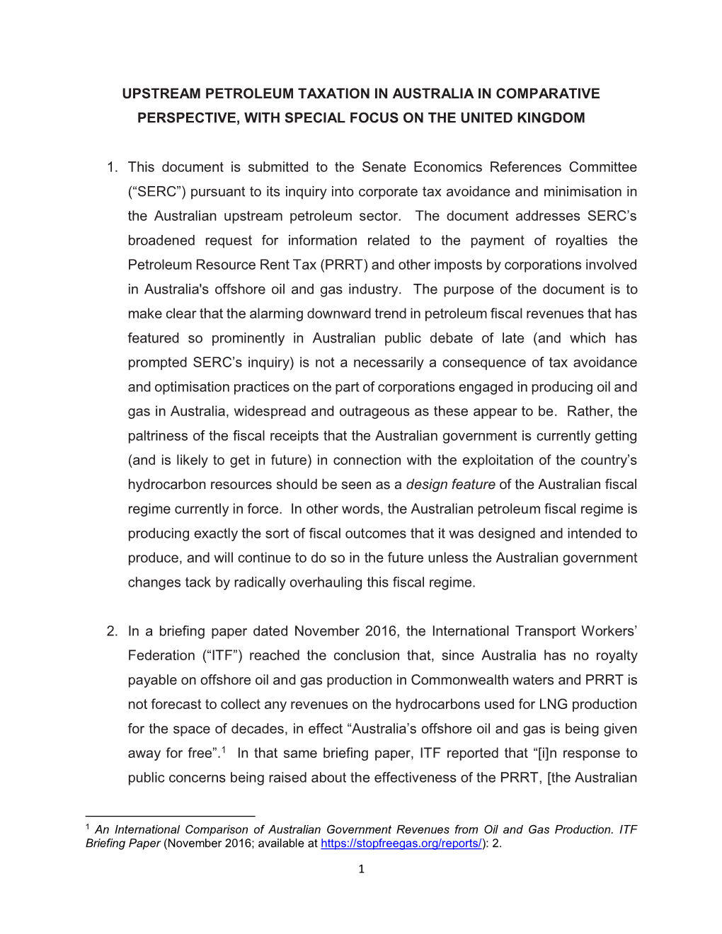 Upstream Petroleum Taxation in Australia in Comparative Perspective, with Special Focus on the United Kingdom