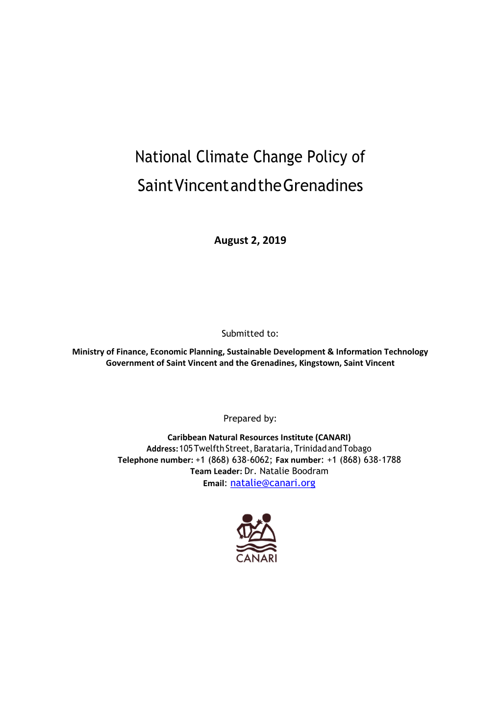 National Climate Change Policy of Saint Vincent and the Grenadines