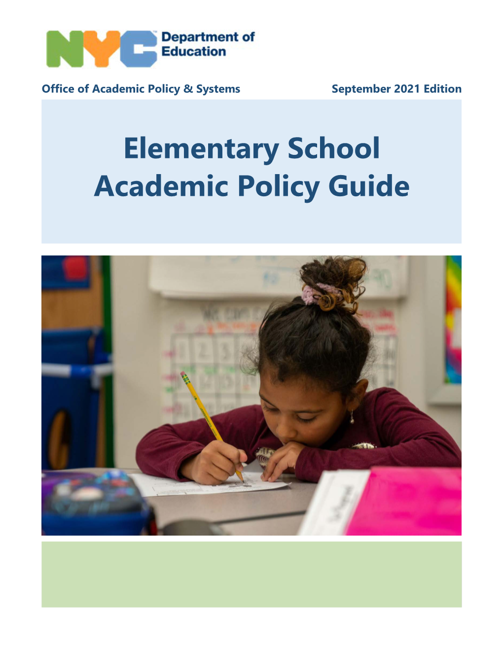 Elementary School Academic Policy Guide